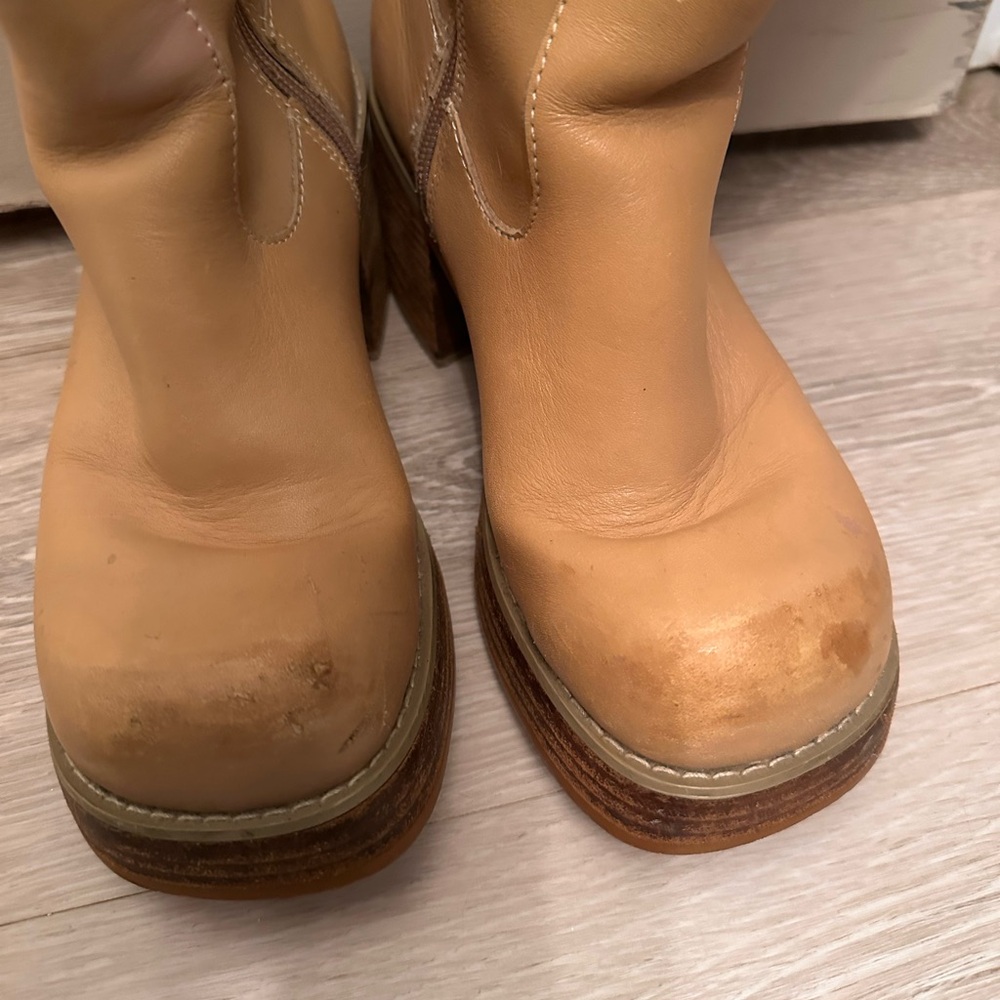Frye Tan Leather Winter Boots - Picture 2 of 5